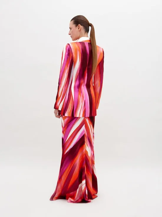 Silvia Tcherassi Laurina Skirt in Magenta Abstract Waves