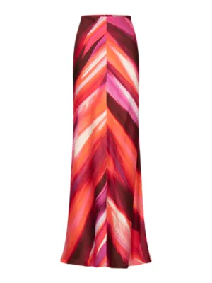 Silvia Tcherassi Laurina Skirt in Magenta Abstract Waves