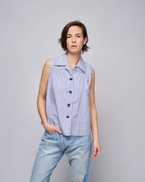 sleeveless shirt - navy/white