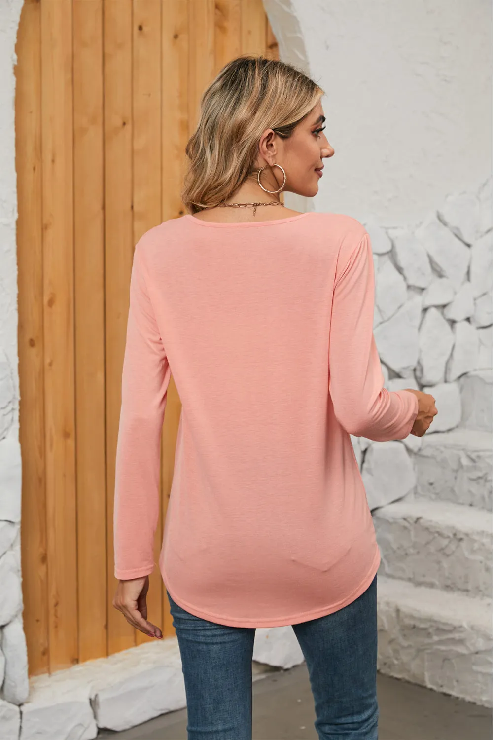 Square Neck Long Sleeve Top (7 Colors)