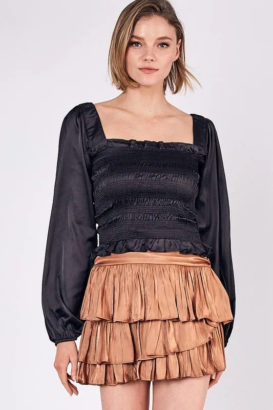 Square Neck Smocked Top