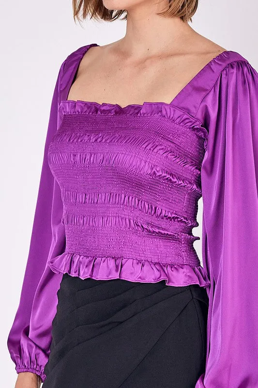 Square Neck Smocked Top
