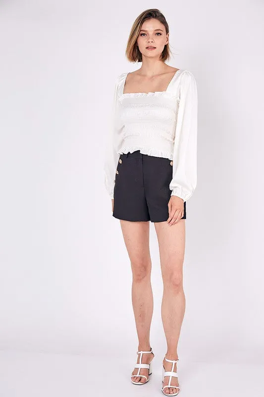 Square Neck Smocked Top