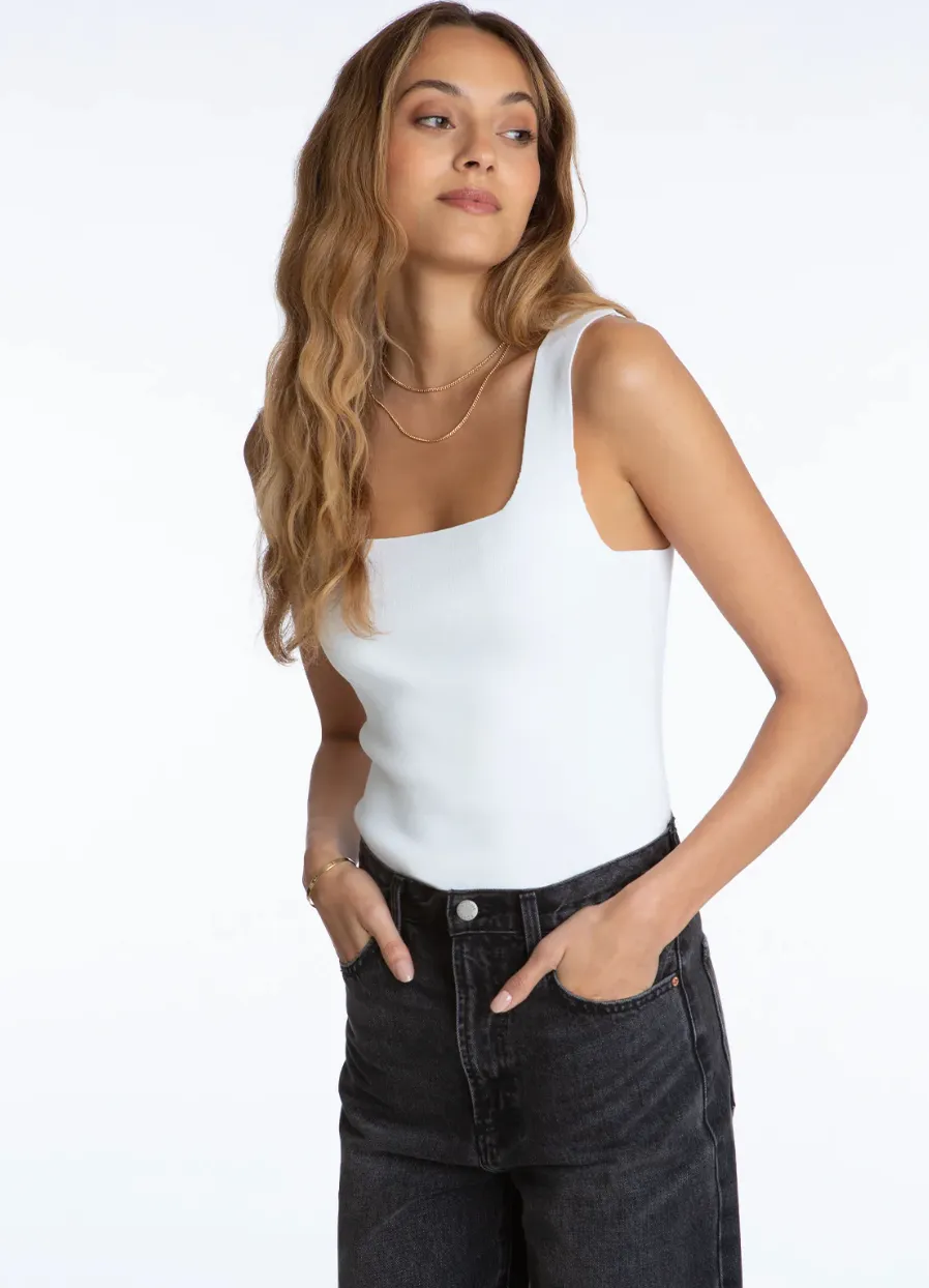 Square Neck Tank Ble WHT