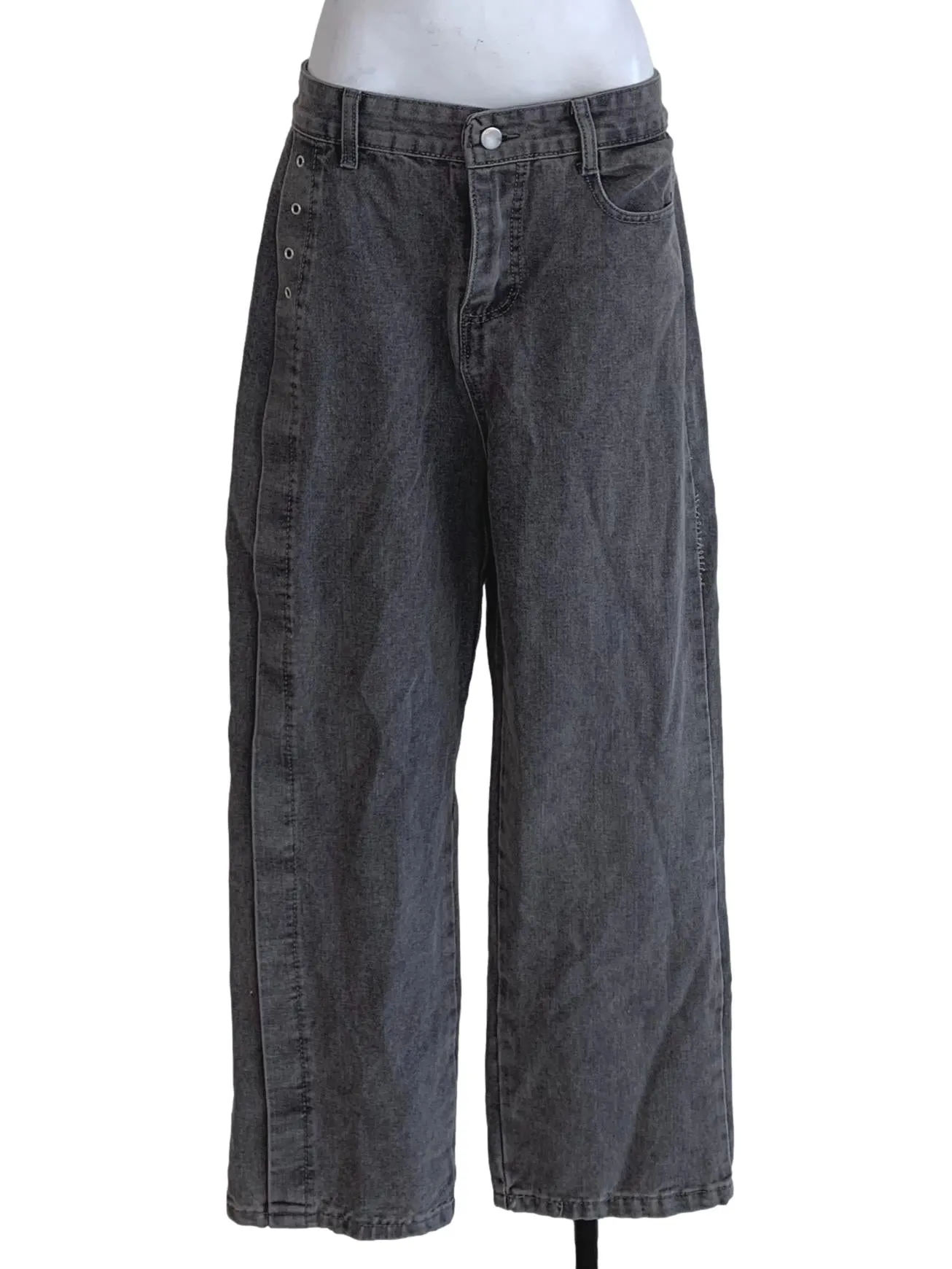 Stone Grey Plain Straight Jeans