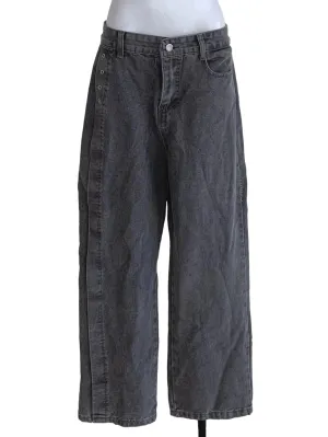 Stone Grey Plain Straight Jeans