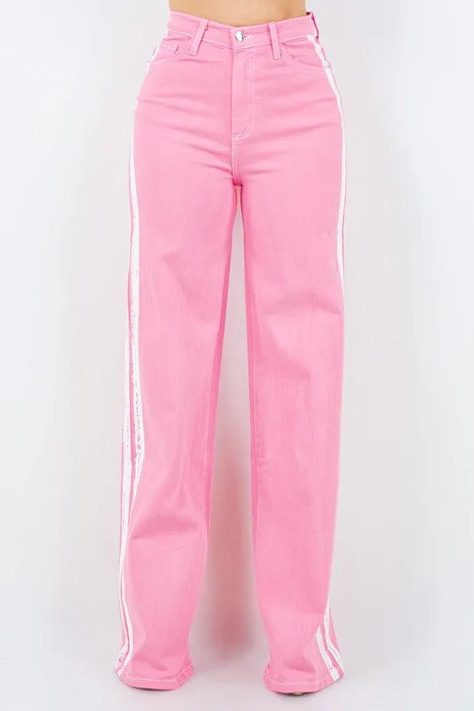 Striped Jean in Pink