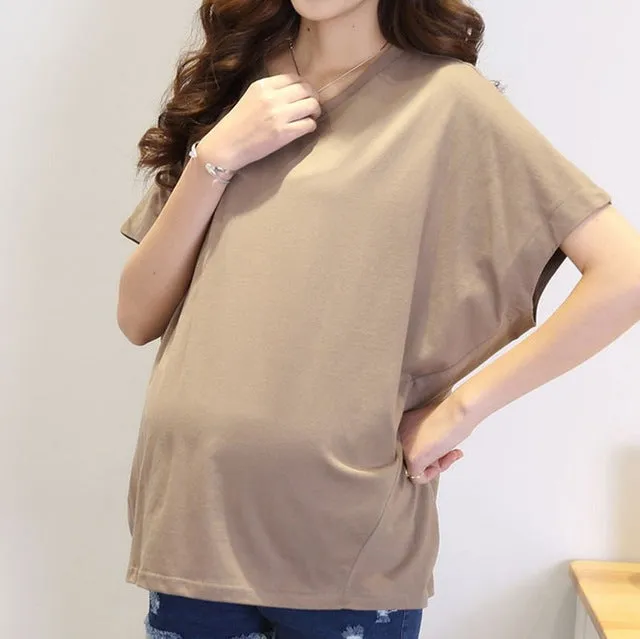 Summer Loose Bat Sleeve Clothes For Pregnant Women