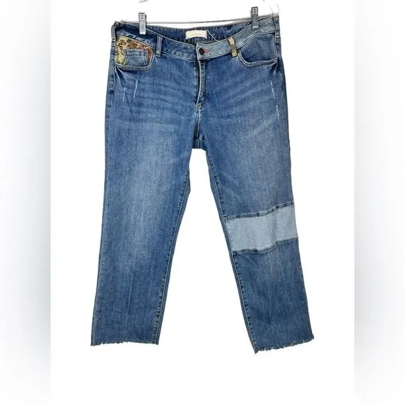 SUNDANCE Wyatt Tapestry cropped Jean Women's size 32 Straight Leg Jean