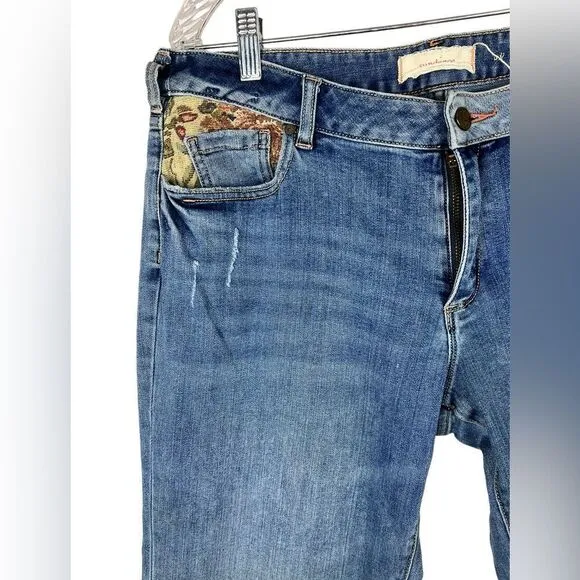 SUNDANCE Wyatt Tapestry cropped Jean Women's size 32 Straight Leg Jean