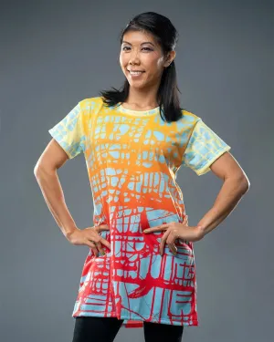 Sunrise Matrix, WOMEN'S T-Shirt DRESS by Jumper Maybach®
