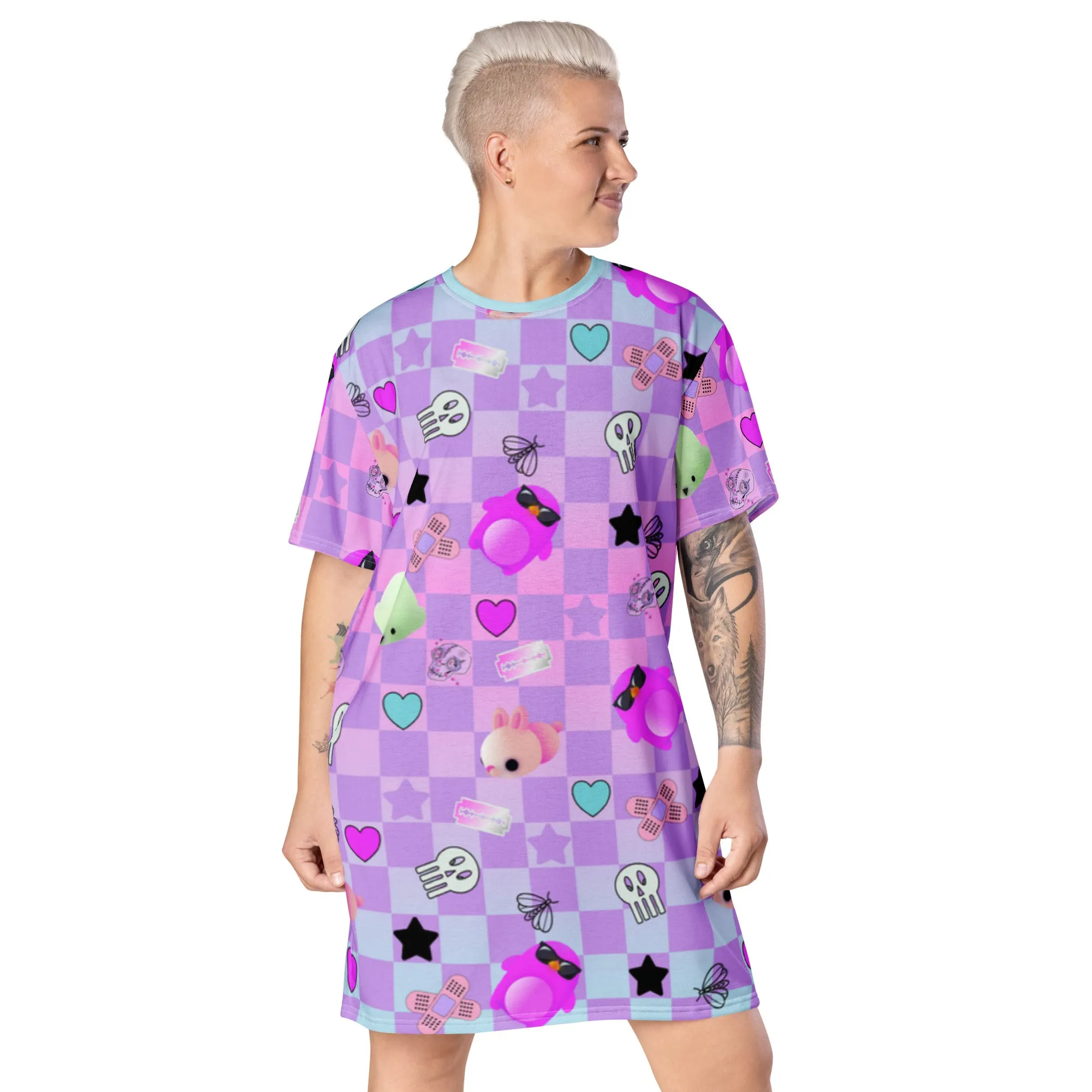 T-shirt Dress, Pastel Goth Menhera Kei