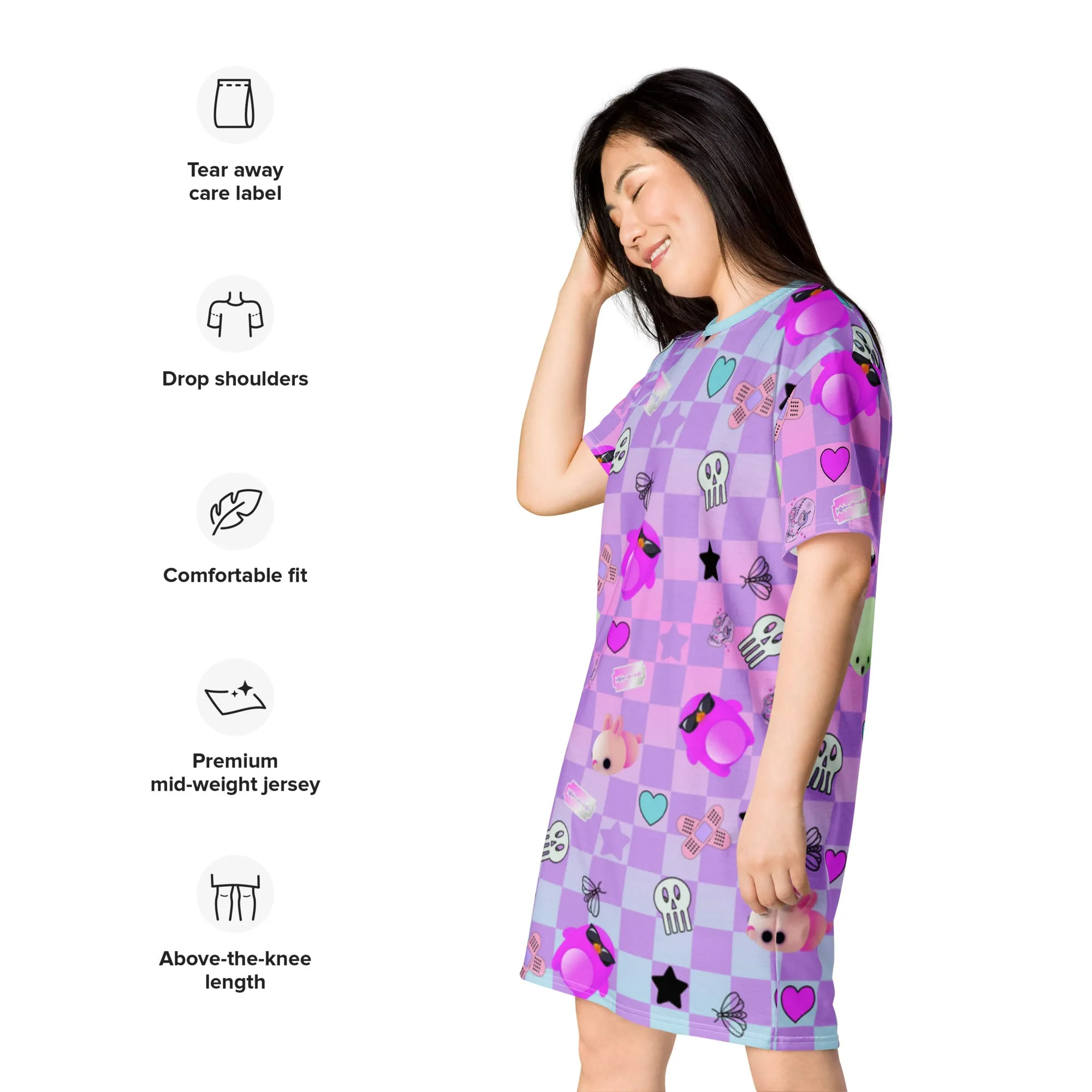 T-shirt Dress, Pastel Goth Menhera Kei