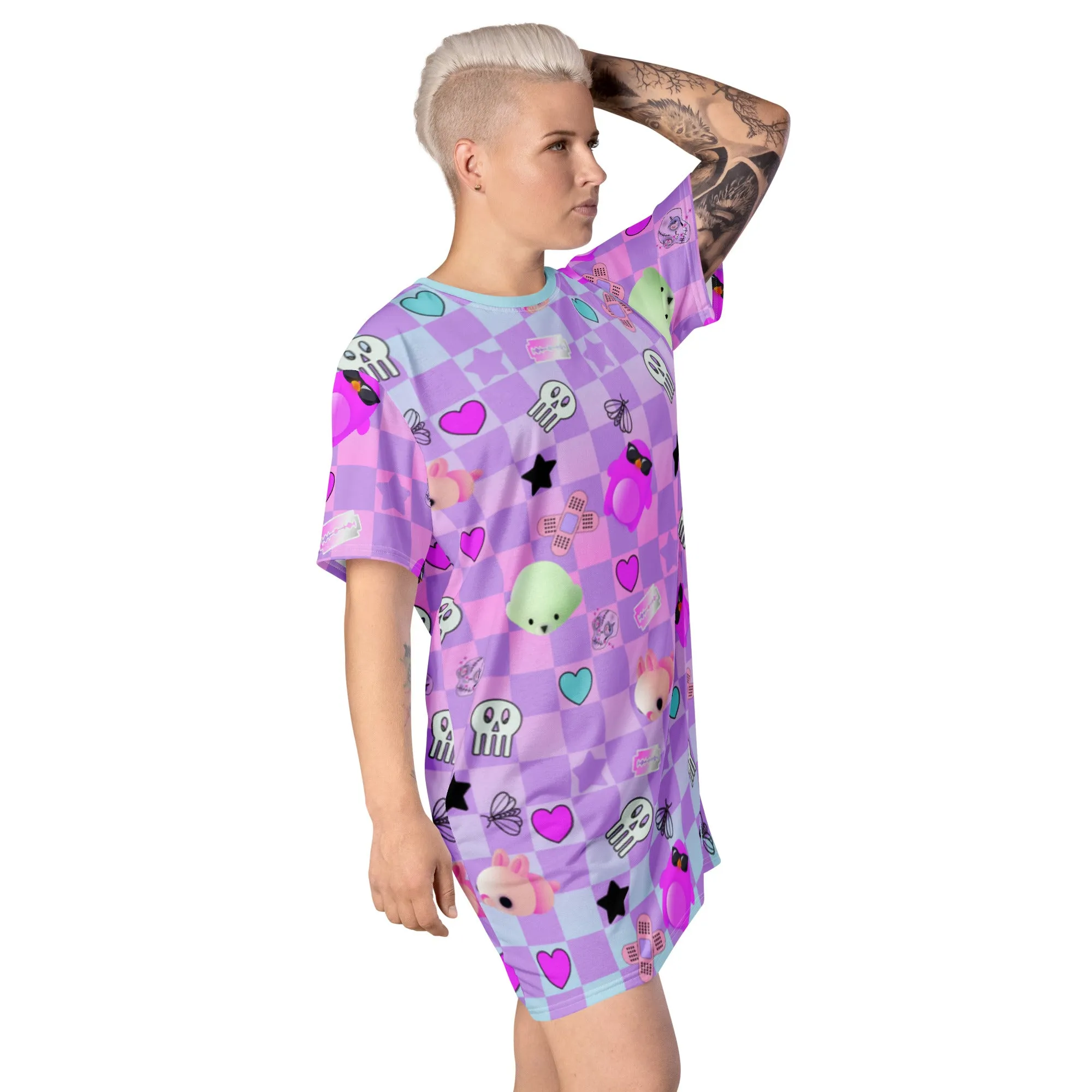 T-shirt Dress, Pastel Goth Menhera Kei
