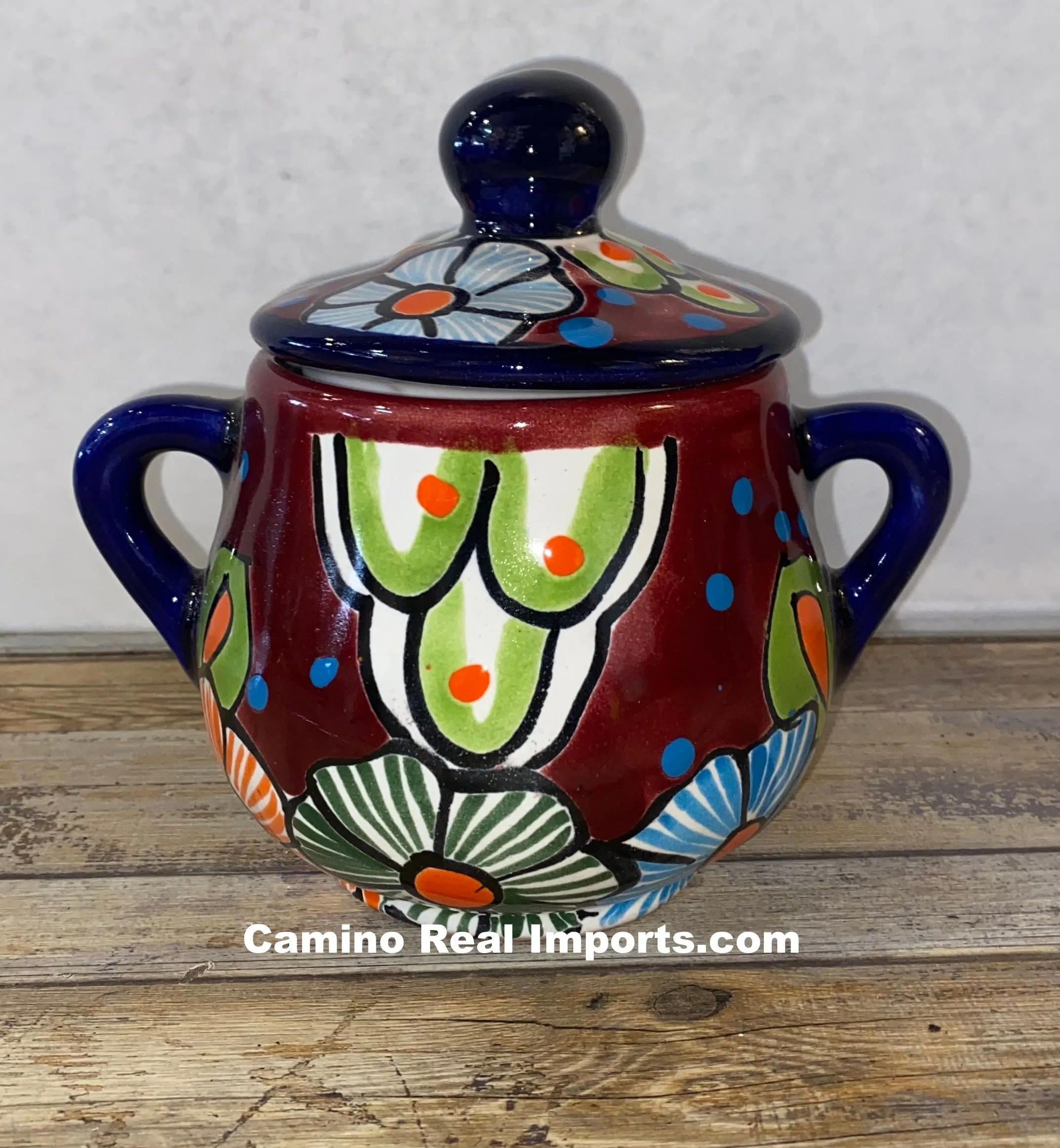 Talavera Pottery Sugar bowl Hand Painted TPSC005