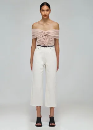 Taupe Jersey Off Shoulder Top (Taupe)
