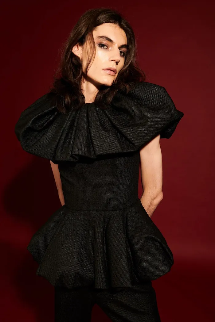Textured Bubble Peplum Top