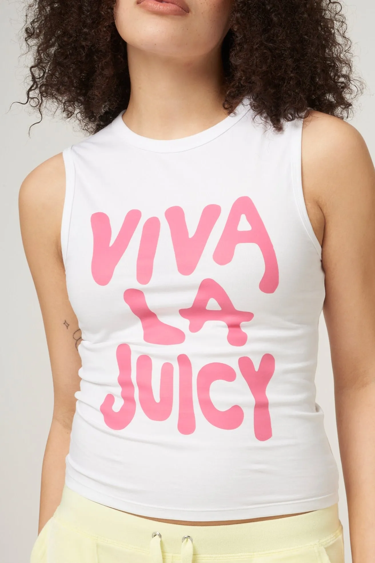 THE ICONS |  WHITE 'VIVA LA JUICY' TANK
