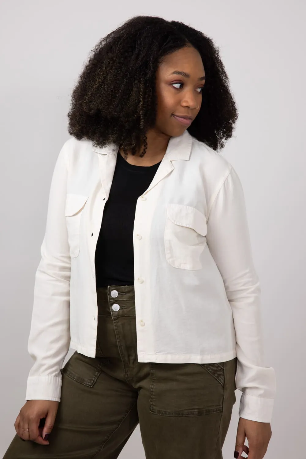 Thread & Supply Casey Button Up Shirt for Women in Bone | T3705PTLTS-BONE