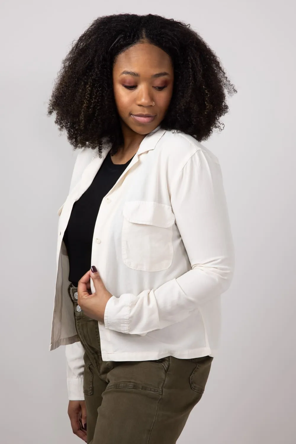 Thread & Supply Casey Button Up Shirt for Women in Bone | T3705PTLTS-BONE