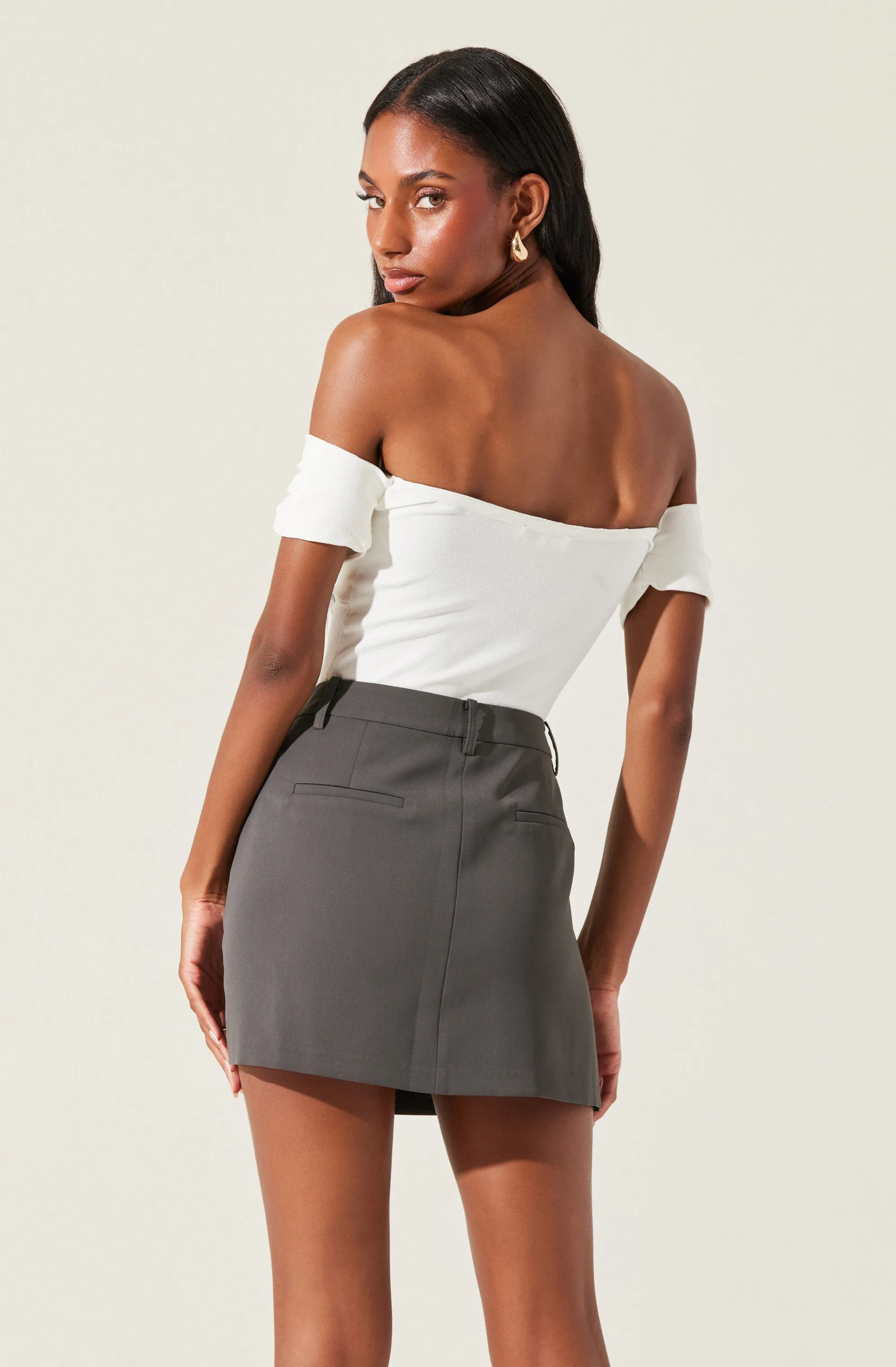 Twist Front Off Shoulder Top