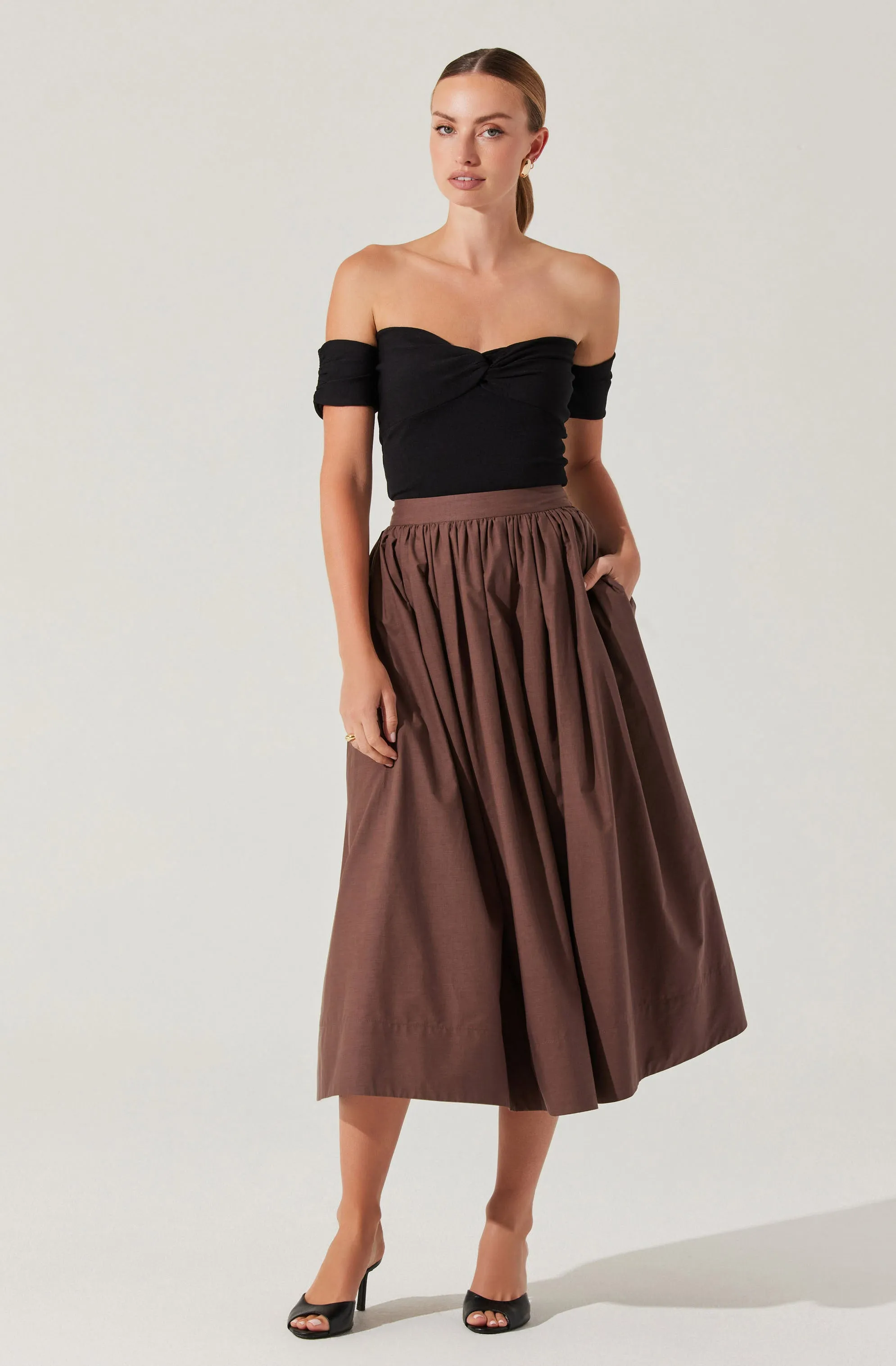 Twist Front Off Shoulder Top