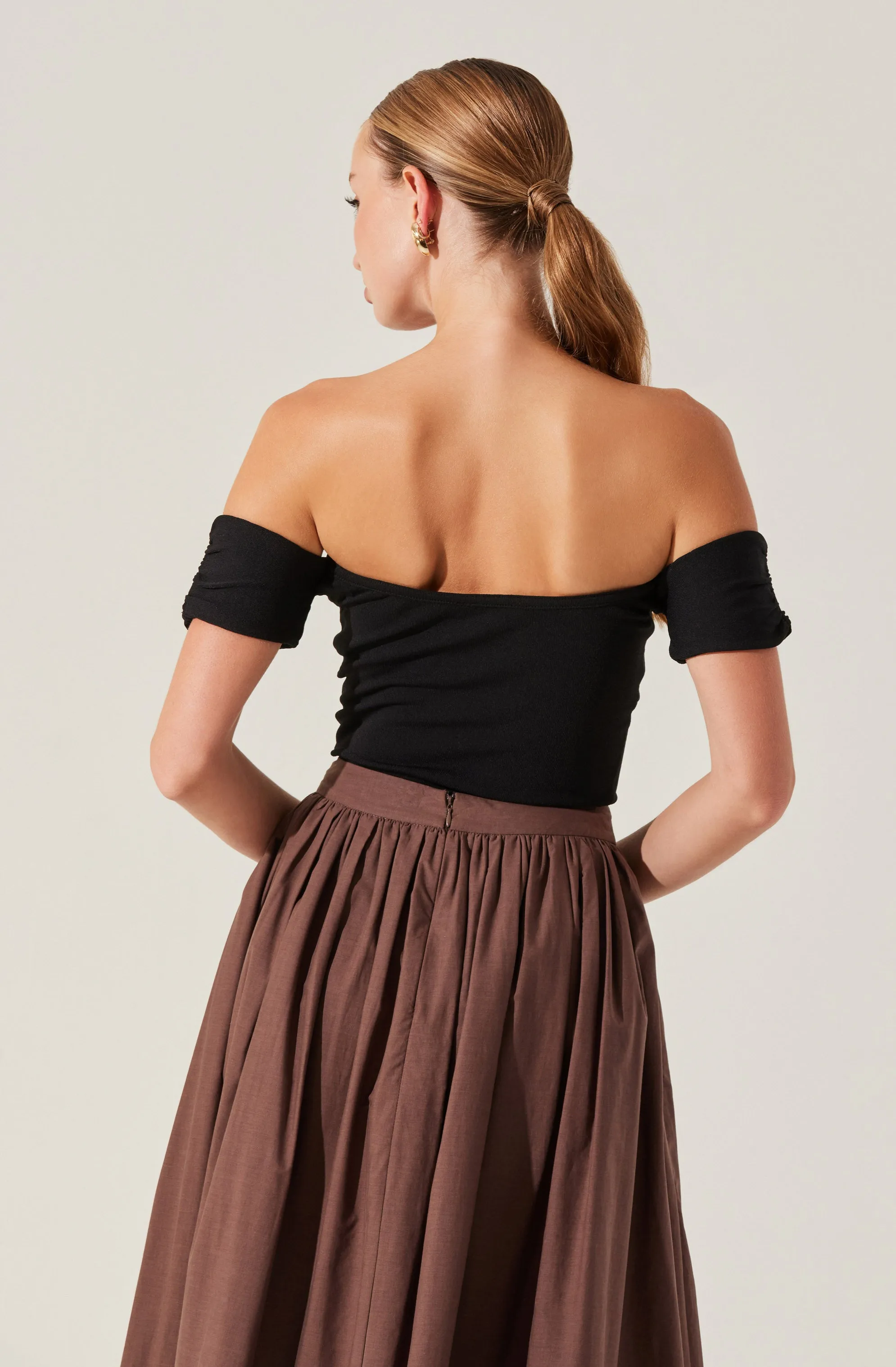 Twist Front Off Shoulder Top