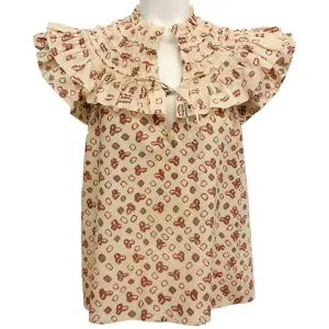 Ulla Johnson Beige Floral Solina Top