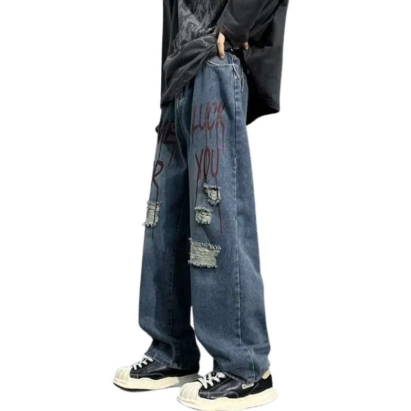 Urban Letters Graphic Straight Leg Jeans