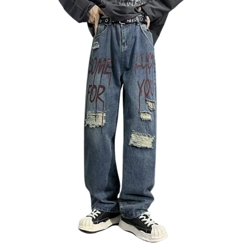 Urban Letters Graphic Straight Leg Jeans