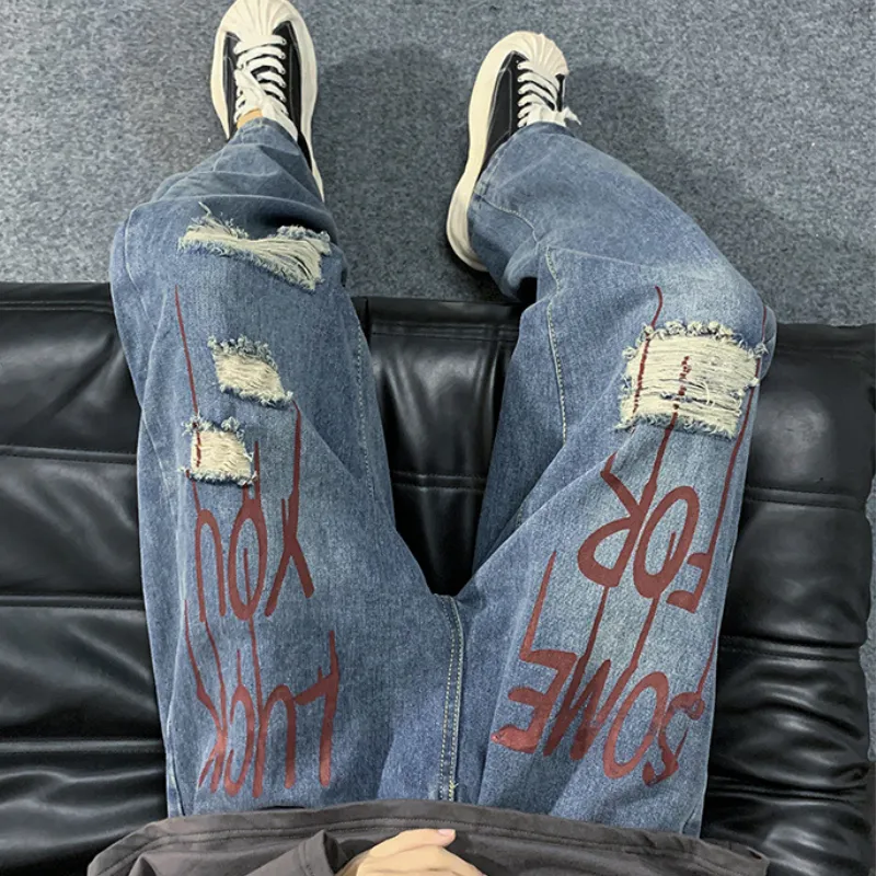 Urban Letters Graphic Straight Leg Jeans