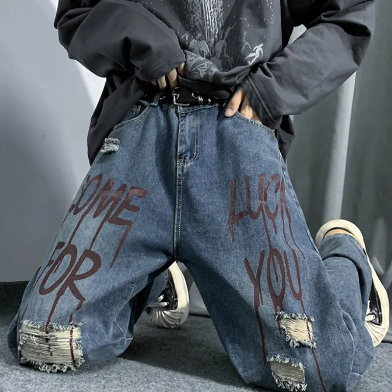 Urban Letters Graphic Straight Leg Jeans