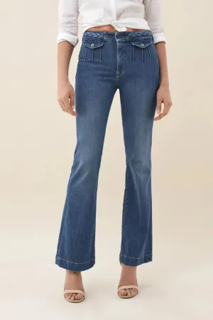 VAQUEROS PUSH IN SECRET GLAMOUR BOOT CUT CON TRENZA