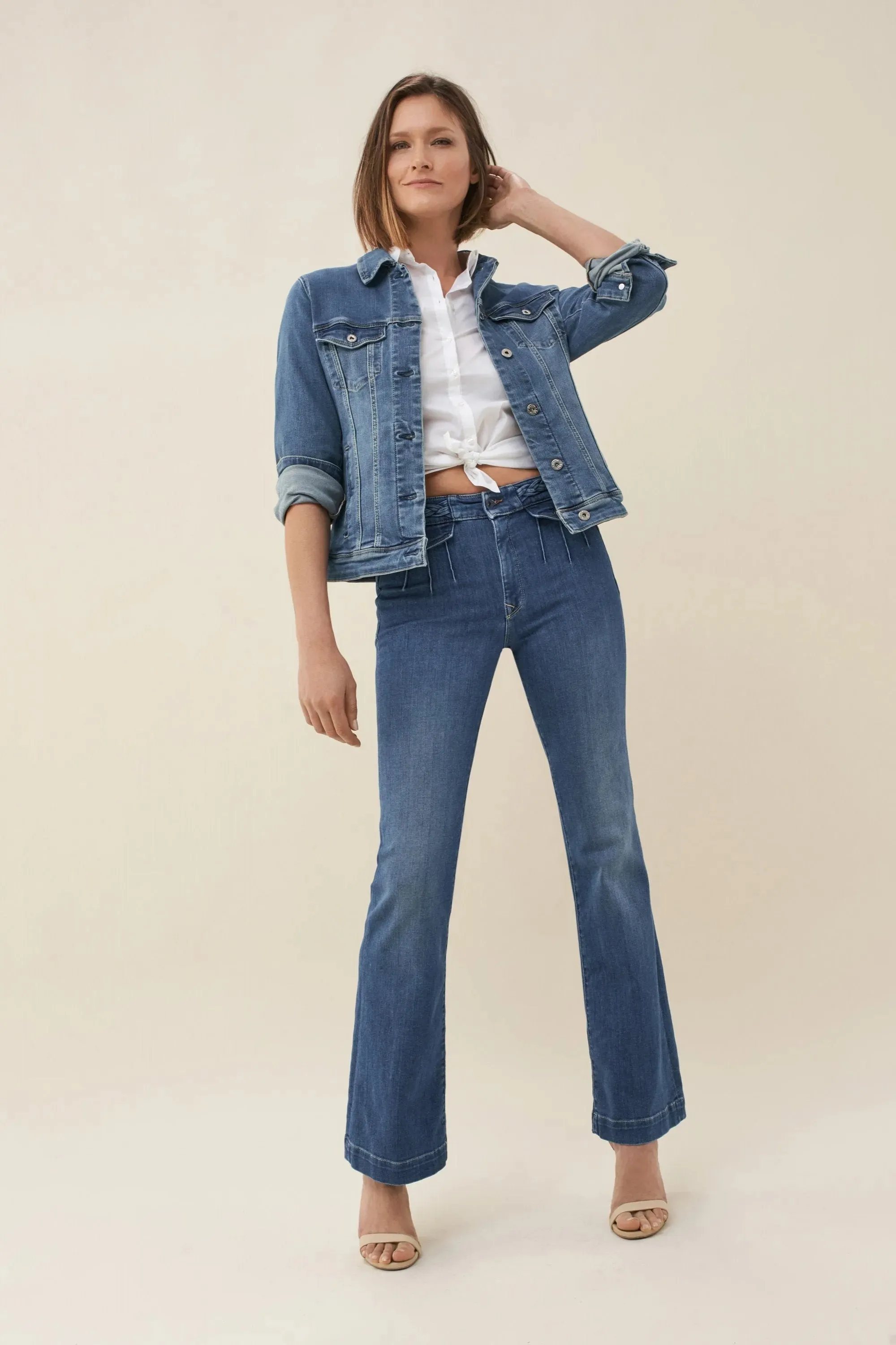 VAQUEROS PUSH IN SECRET GLAMOUR BOOT CUT CON TRENZA