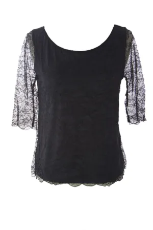 VELVET by Graham & Spencer Women's Haze Lace Boat Neck Blouse S $179 NEW