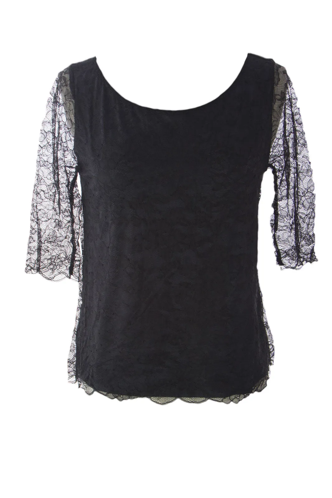 VELVET by Graham & Spencer Women's Haze Lace Boat Neck Blouse S $179 NEW
