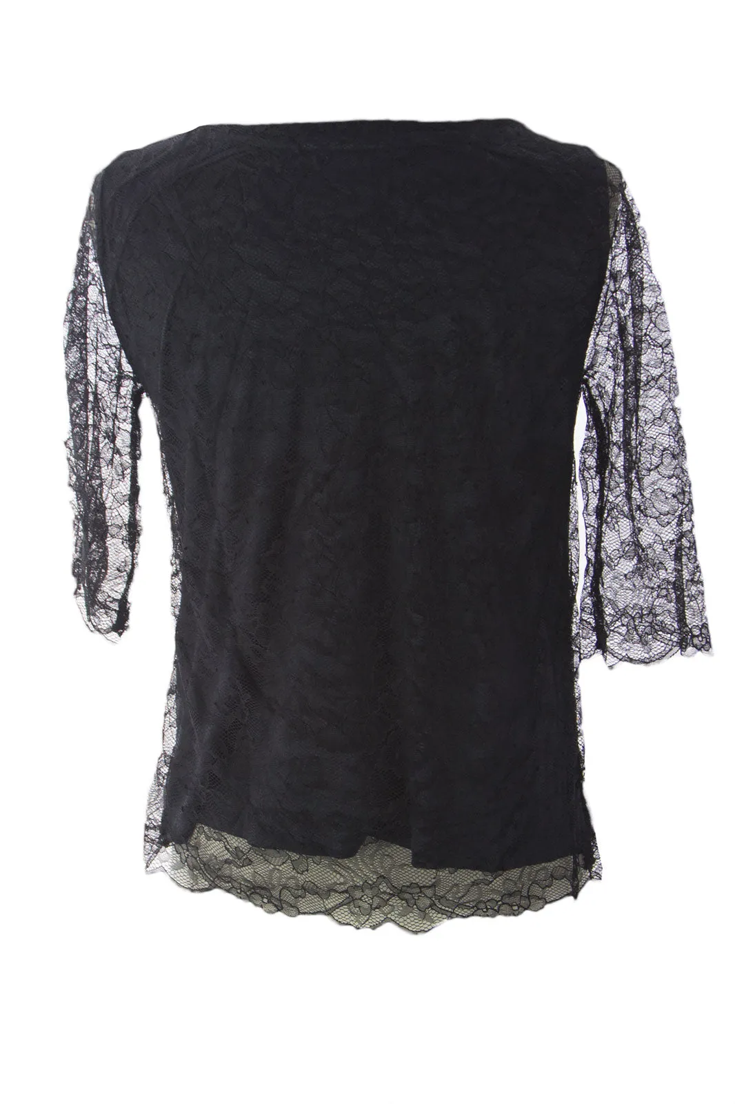 VELVET by Graham & Spencer Women's Haze Lace Boat Neck Blouse S $179 NEW