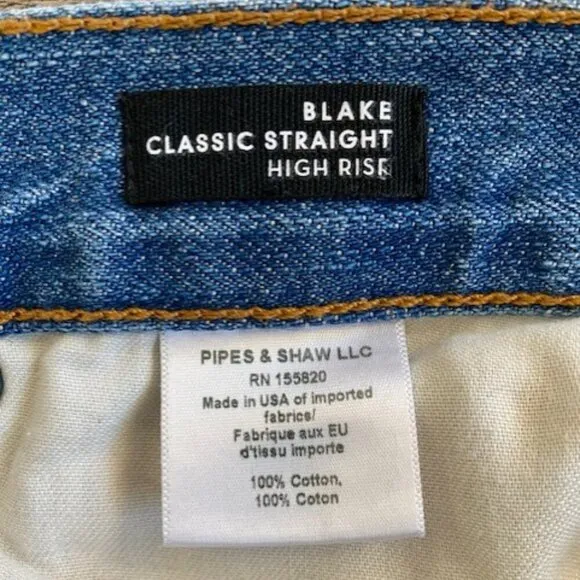 VERONICA BEARD Blake Classic Straight High Rise Button Fly Navy Denim Jeans 27