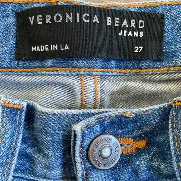 VERONICA BEARD Blake Classic Straight High Rise Button Fly Navy Denim Jeans 27