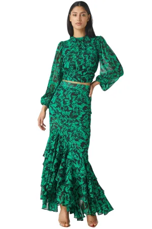 Veronique skirt - emerald abstract