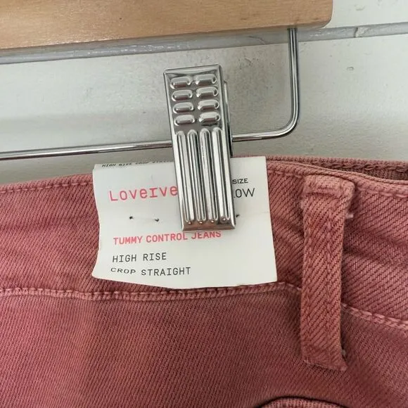 Vervet Lovervet Women’s 20W Tummy Control High Rise Crop Straight Jeans New