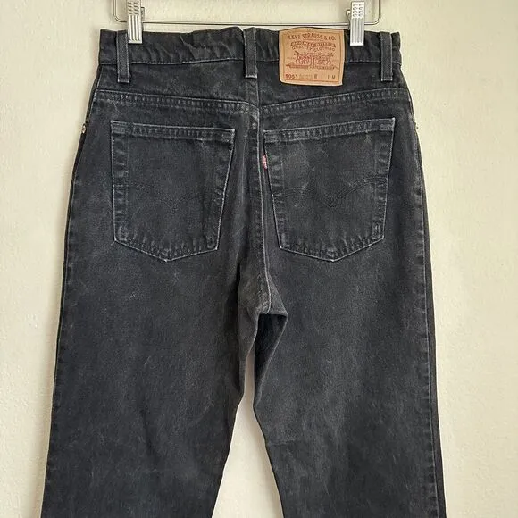 VINTAGE 90s Levi's‎ 505 Red Tab Black Jeans 28x30.5 Regular Fit Made In USA