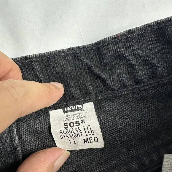 VINTAGE 90s Levi's‎ 505 Red Tab Black Jeans 28x30.5 Regular Fit Made In USA