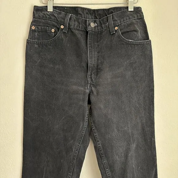 VINTAGE 90s Levi's‎ 505 Red Tab Black Jeans 28x30.5 Regular Fit Made In USA