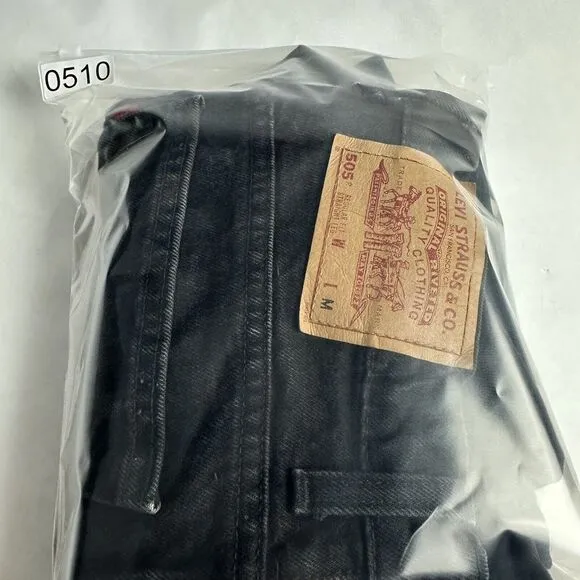 VINTAGE 90s Levi's‎ 505 Red Tab Black Jeans 28x30.5 Regular Fit Made In USA