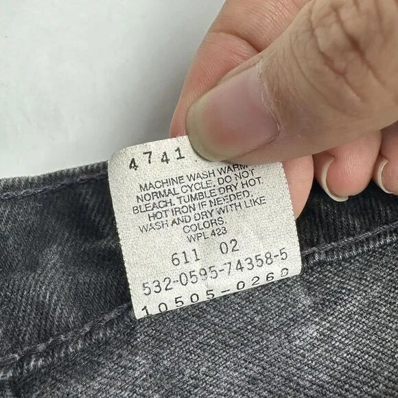 VINTAGE 90s Levi's‎ 505 Red Tab Black Jeans 28x30.5 Regular Fit Made In USA