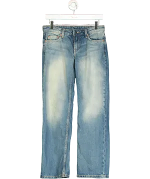 Weekday Low Waist Regular Fit Straight Leg Jeans In Streaky Blue Wash W25