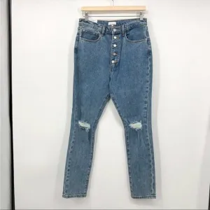 WeWoreWhat The Danielle Stretch Jeans Spring St Holes Size 26 Button Fly NEW