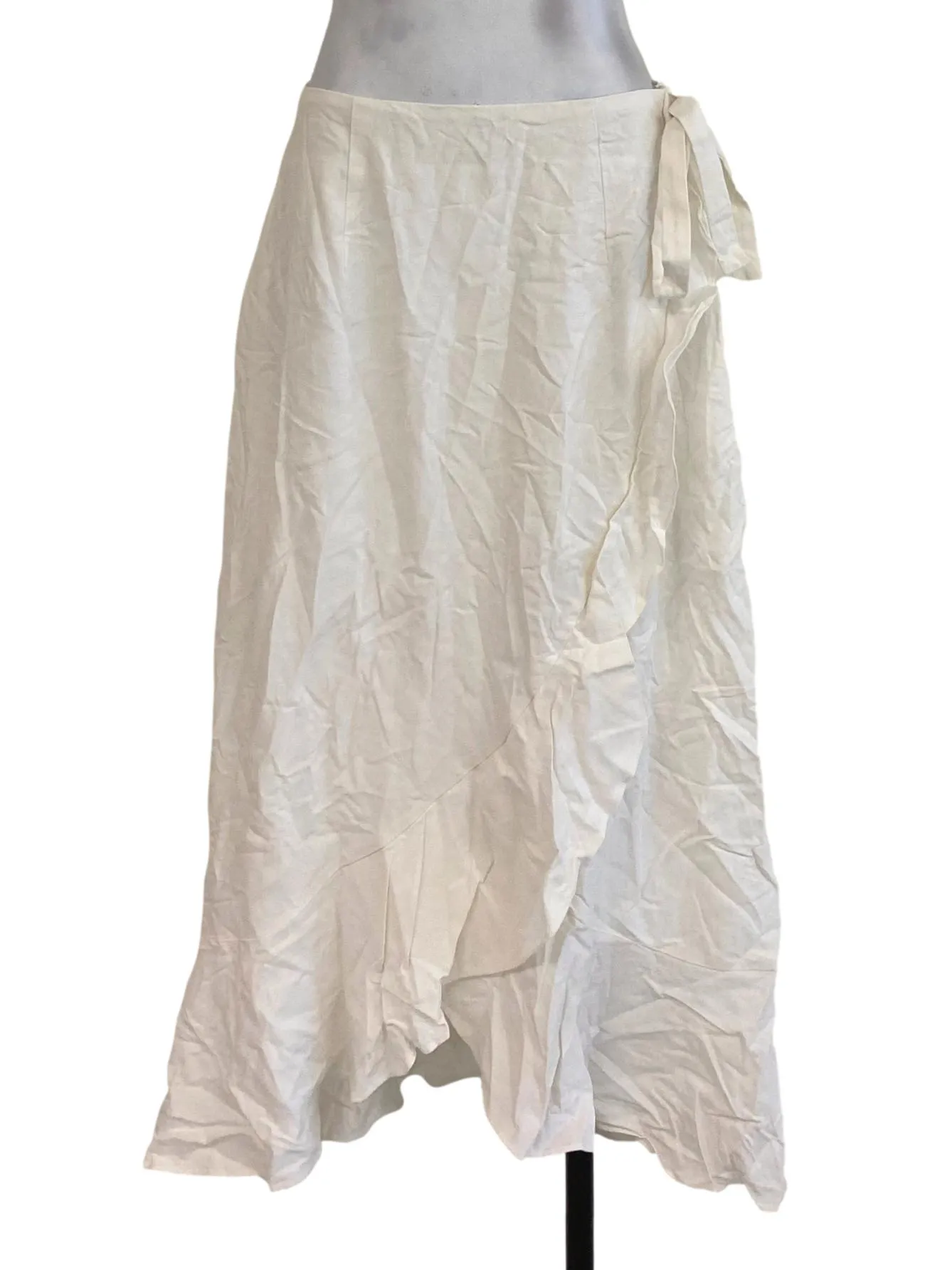White Plain Ruffle Skirt