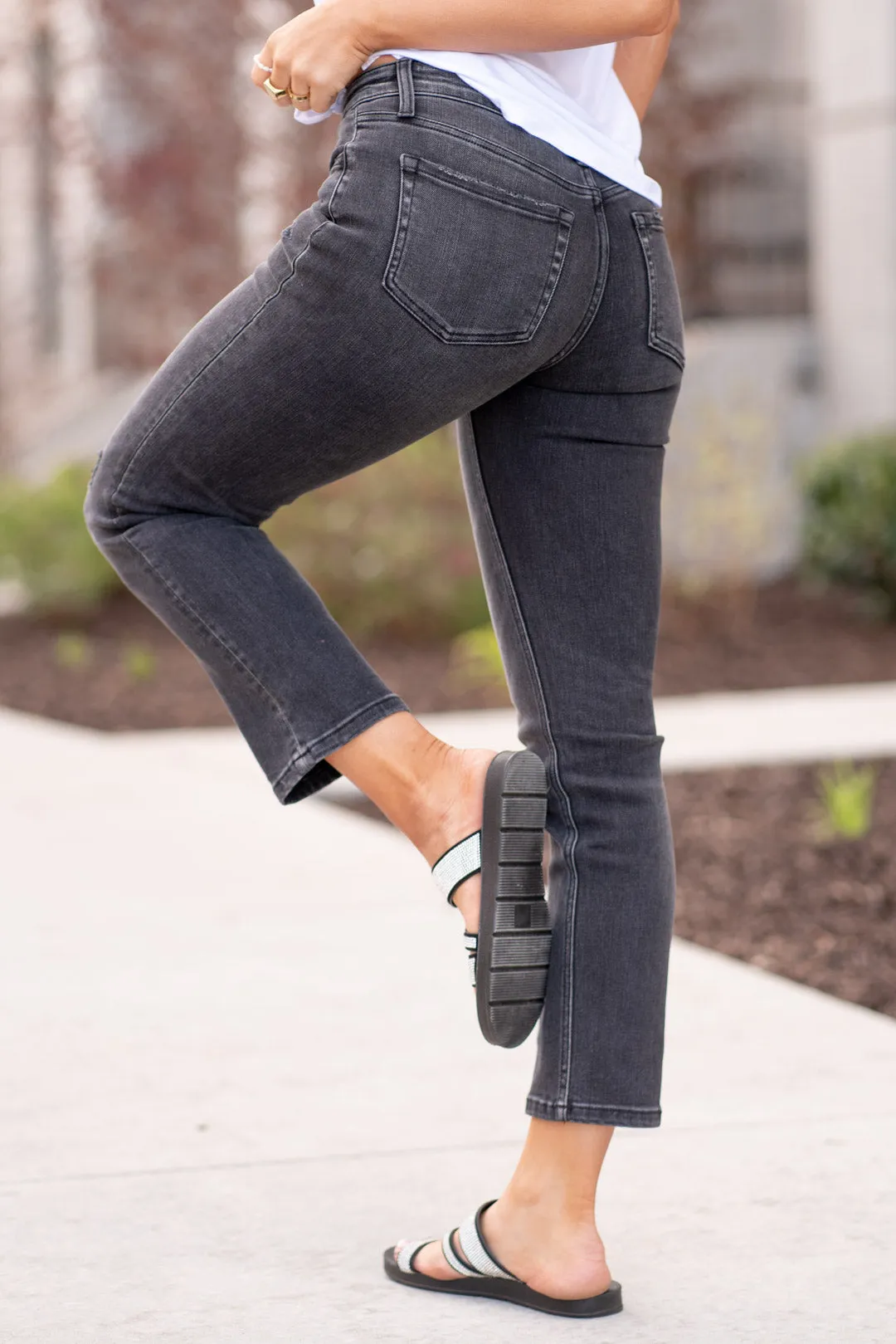 Wholeheartedly Mid Rise Crop Slim Straight